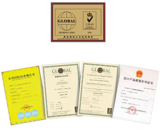 ISO90001認(rèn)證&采用國(guó)際標(biāo)準(zhǔn)確認(rèn)證&質(zhì)量體系認(rèn)證證書(shū)&出口產(chǎn)品質(zhì)量許可證書(shū)